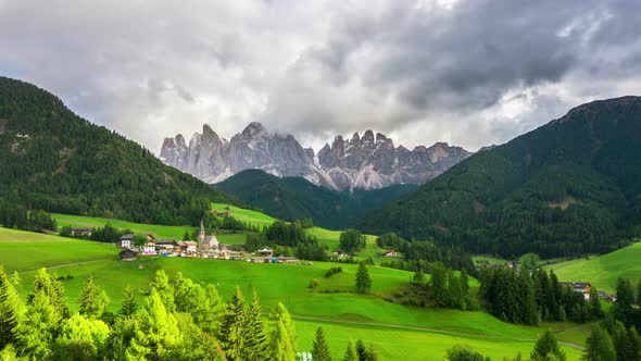 Time Lapse St Maddalena Dolomites Italy Landscape