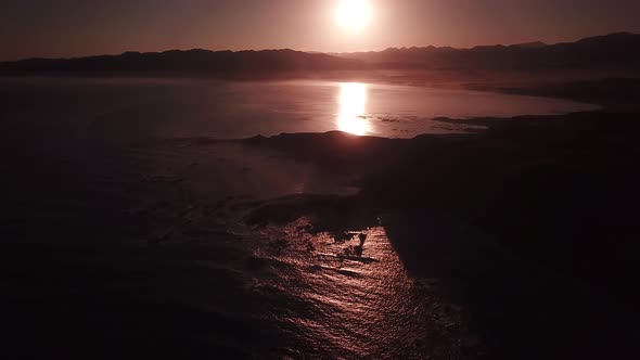 Sunset near Kaikoura in New Zealand