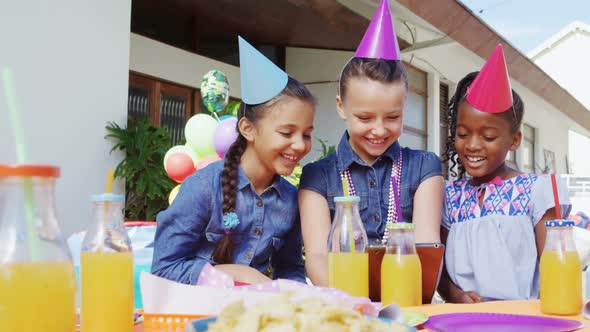 Group of happy friends using digital tablet 4k