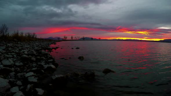 Video at Utah Lake during sunset.