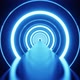 Reverse Moving Through The Blue Ring Tunnel Background Vj Loop HD - VideoHive Item for Sale