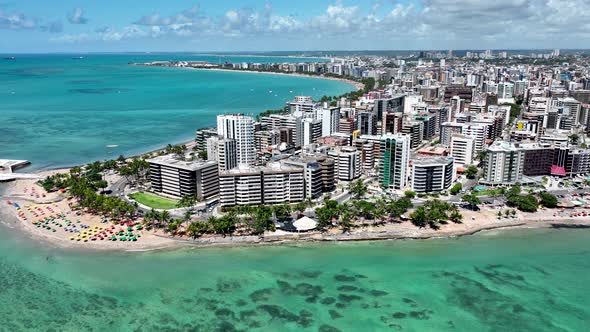 Sights tourism landmark of Alagoas Brazil. Landmark beach at Northeast Brazil.