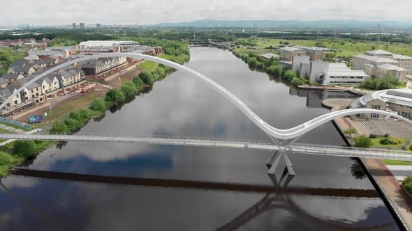 The famous Infinity Bridge located in Thornaby Stockton-on-Tees in the UK