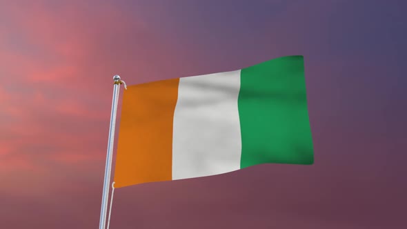 Flag Of Cote D'ivoire Waving