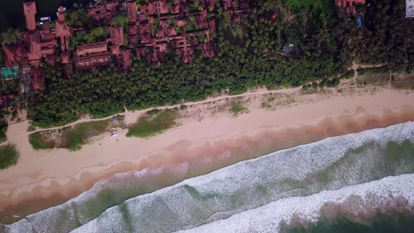 Aerial top view ocean waves