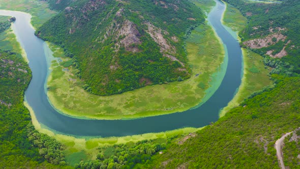 Aerial View of Green Canyon River Horseshoe Shape