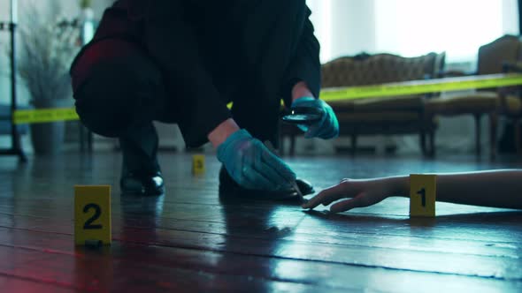 Closeup of a Crime Scene in a Deceased Person's Home.