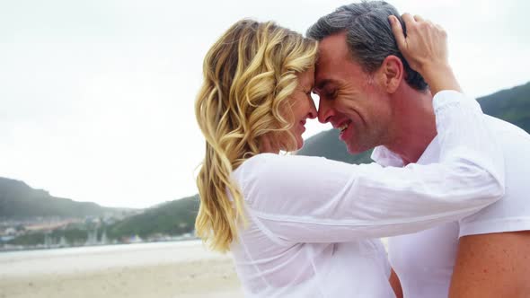 Mature couple together at beach