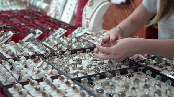 Assorted Silver Rings In Jewellry