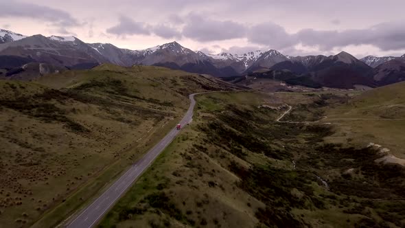 Truck on the road in New Zealand