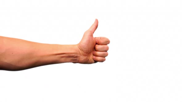 Thumbs Up Gesture On White background