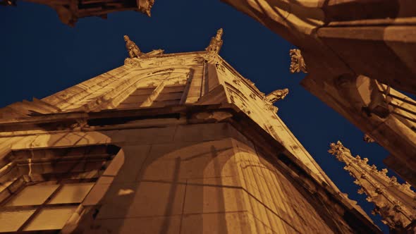 Real Time Close Up Shot of the New Town Hall From the Observation Deck at Night