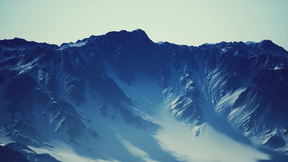 Snow Covered Beautiful Mountain Peaks