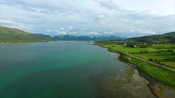 Town Sorland on Vesteralen islands in Norway