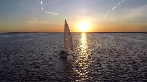 A view of a beautiful sunset in the beach