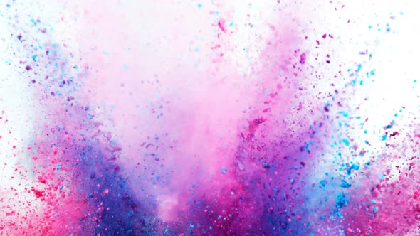 Super Slow Motion of Color Powder Explosion