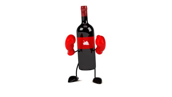 Fun 3D cartoon wine bottle boxing