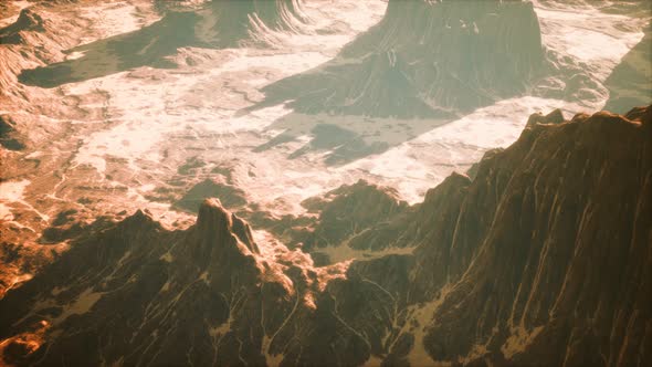 An Aerial Drone Shot of the Red Rocks Canyon