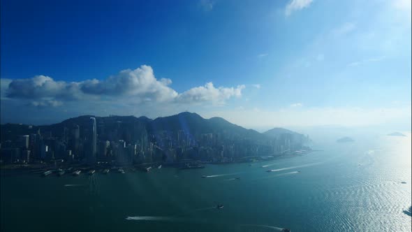 Beautiful building and architecture around Hong kong city skyline