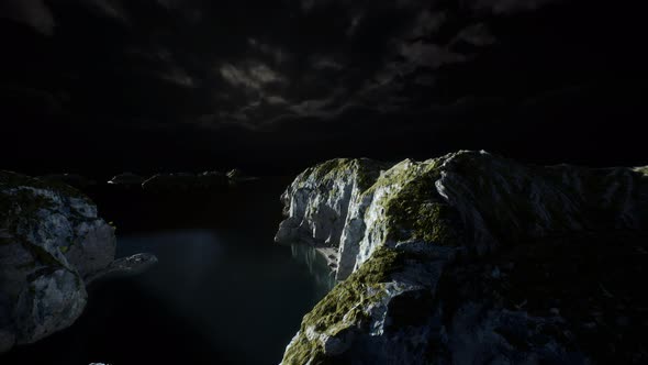 Fjord with Dark Storm Clouds