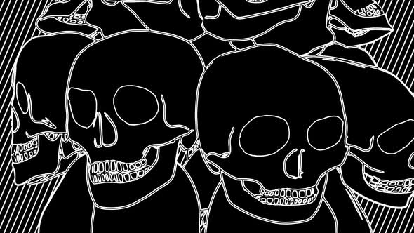 Cartoon jelly black and white skulls alt