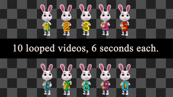 Rabbits Colorful Numbers Pack