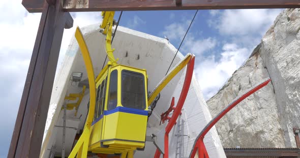 Moving cable car in Rosh Hanikra