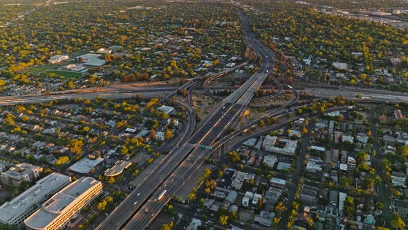 Sacramento downtown from an drone