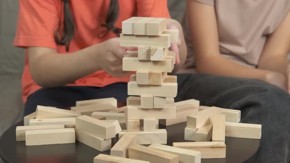 Board game with bricks. 