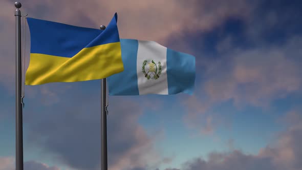 Guatemala Flag Waving Along With The National Flag Of The Ukraine - 2K