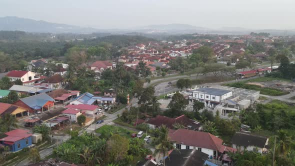 Arial view of residential area in Desa Pinggiran Putra