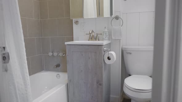 White Monochrome Bathroom in a Modern Home