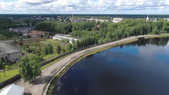 Flying Over a Russian Village on a Drone