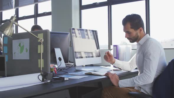 Businessman working in modern office