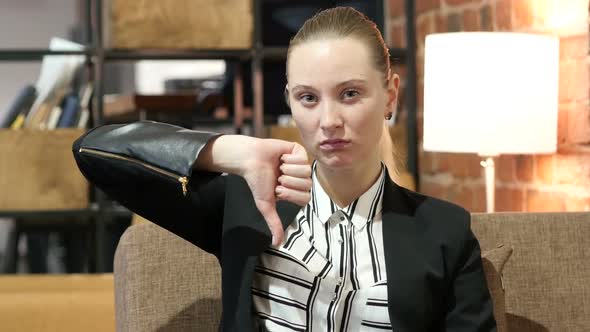 Thumbs Down By Business Woman