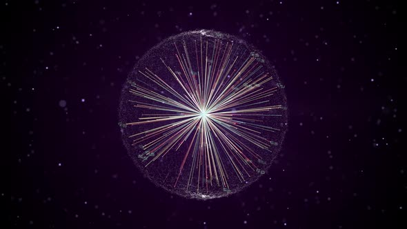 Digital Optical Sphere Abstract Background. Looped