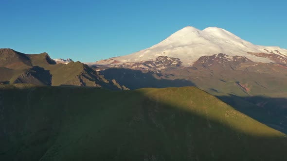 Mount Elbrus at Sunrise Caucasus Mountains