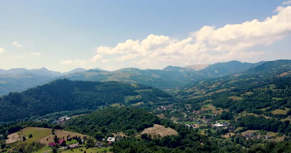 Landscape View Aerial Drone Romania Apuseni Mountains 4k