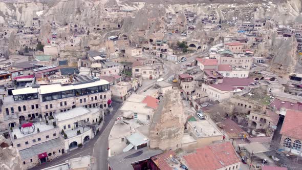 Goreme town in Cappadocia, Turkey