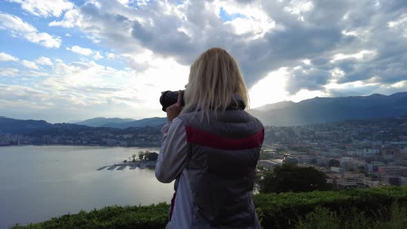 Photographer By Lugano Skyline