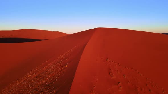 Drone Shot of Dune Peak in African Desert
