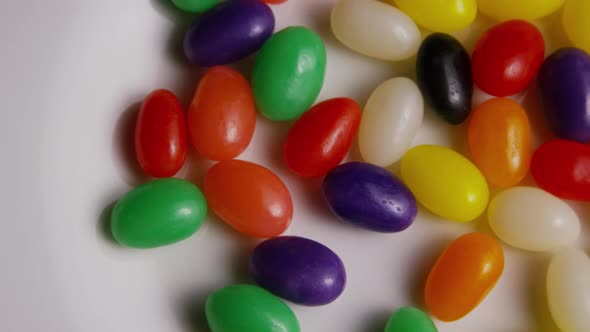 Rotating shot of colorful Easter jelly beans