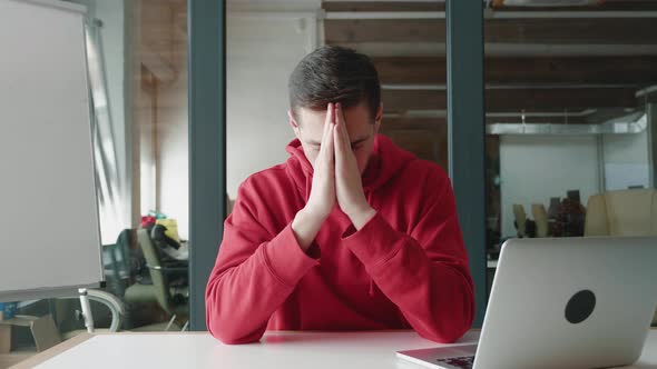 Depressed Man Feeling Worried About Financial Problem