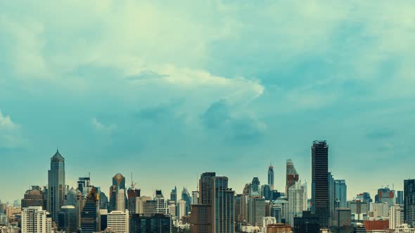 Time Lapse Cityscape and Highrise Buildings in Metropolis City Center