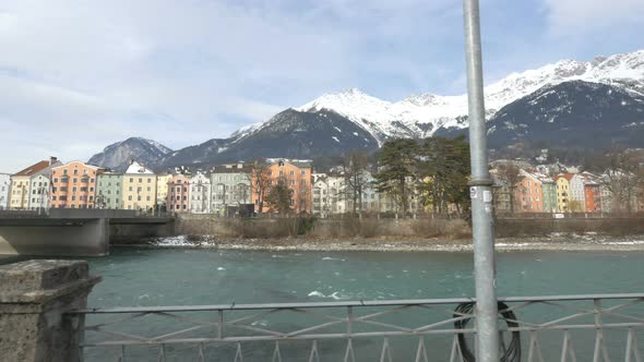 Inn River in Innsbruck during winter