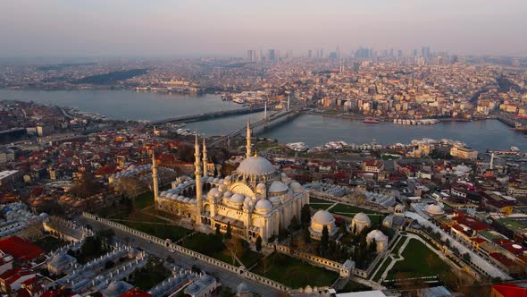 Istanbul City Cityscape And Mosque