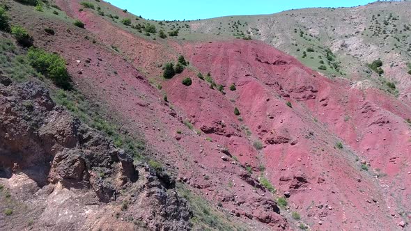 Colorful Mine Lode on Soil Surface in Mountains