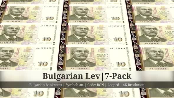 Bulgarian Lev | Bulgaria Currency - 7 Pack | 4K Resolution | Looped