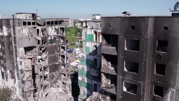 Residential Building Destroyed By the War in Ukraine Borodyanka Bucha District