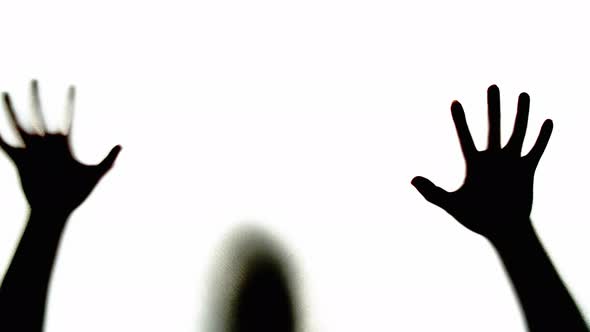 Abstract And Spooky Defocused Hand On White Background